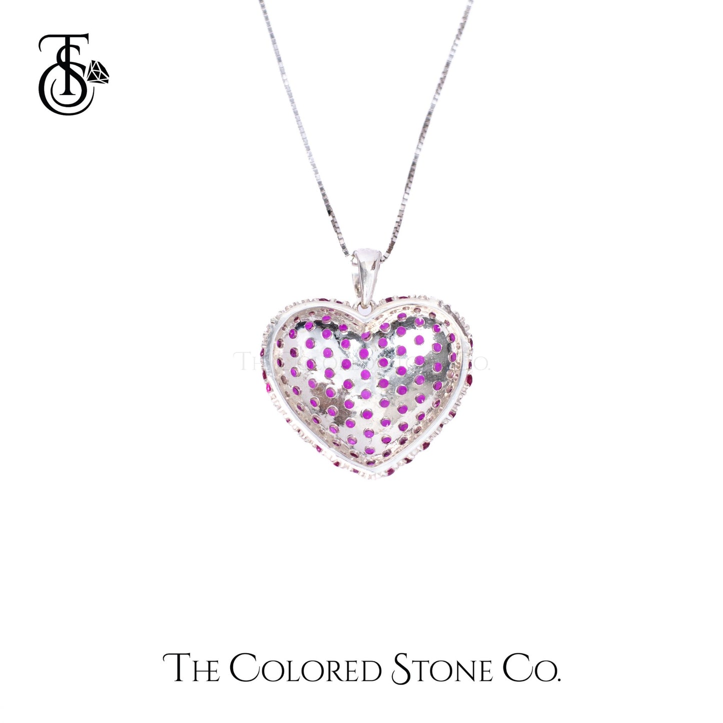 Heart Shape Pendant studded with Rubies