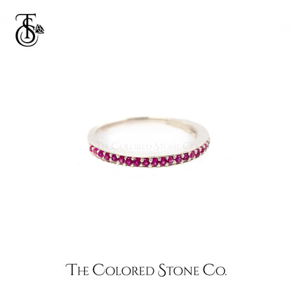 Semi Eternity Ring with Rubies 