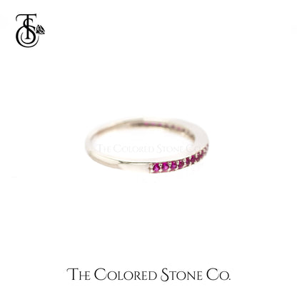 Semi Eternity Ring with Rubies 