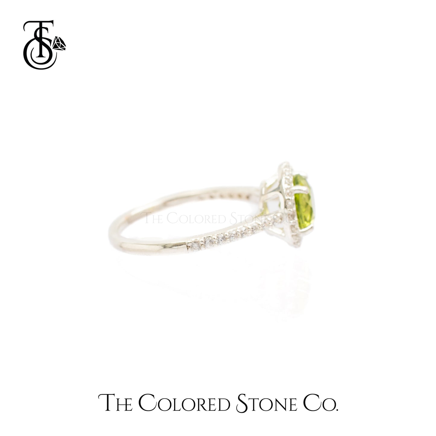 Majestic Halo Ring - Natural Peridot