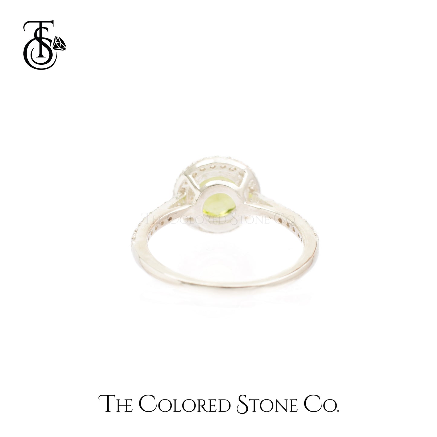 Majestic Halo Ring - Natural Peridot