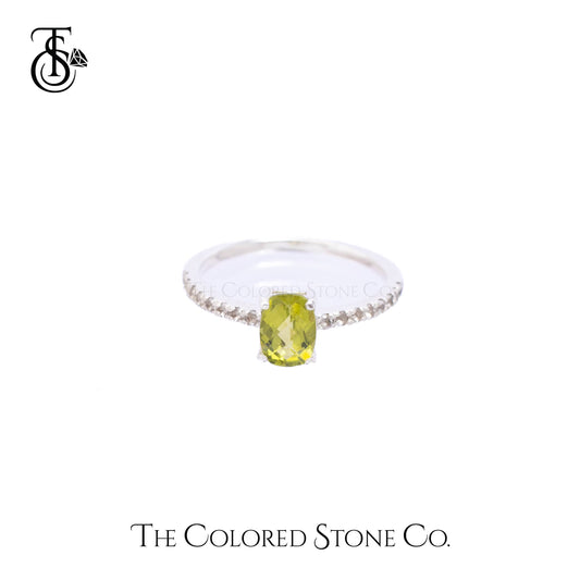 Simplicity Ring - Natural Peridot Checkerboard Cut